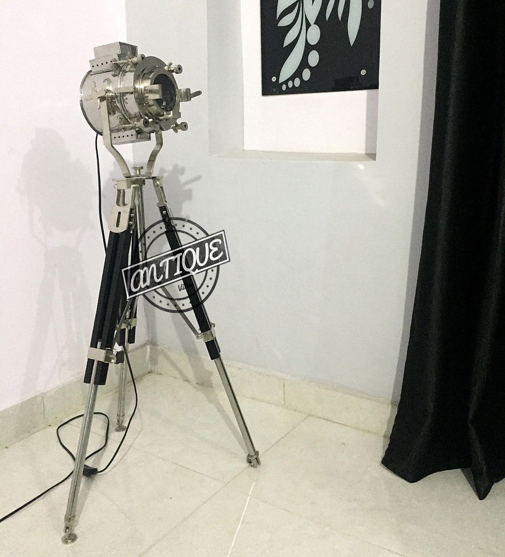 Vintage Hollywood Movies Prop Lights Lamp Stand Focus Scene Floor Lamp & Tr