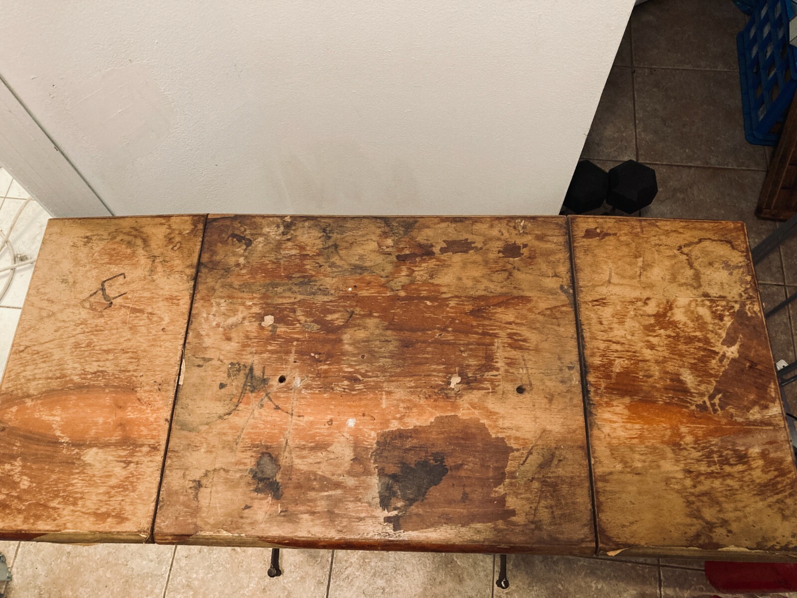 Antique Wood and Metal Typewriter Table by Hi Lo