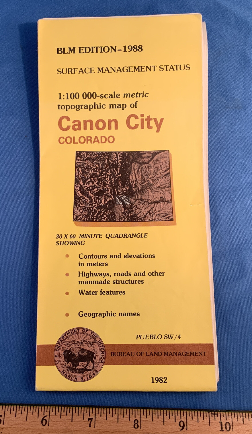 USGS BLM EDITION TOPOGRAPHIC MAP COLORADO – CANON CITY