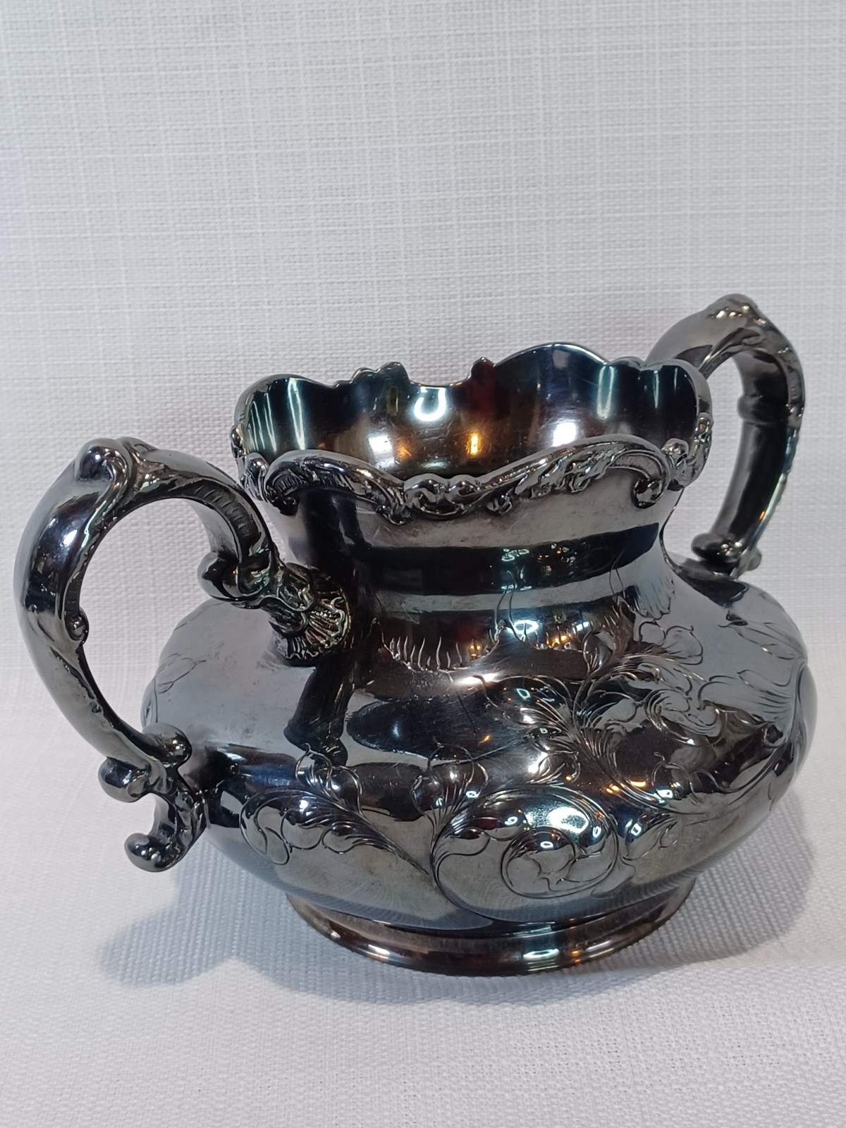 Antique Pairpoint Mfg Quadruple Silver Plate Open Sugar & Creamer #334 1890s EUC