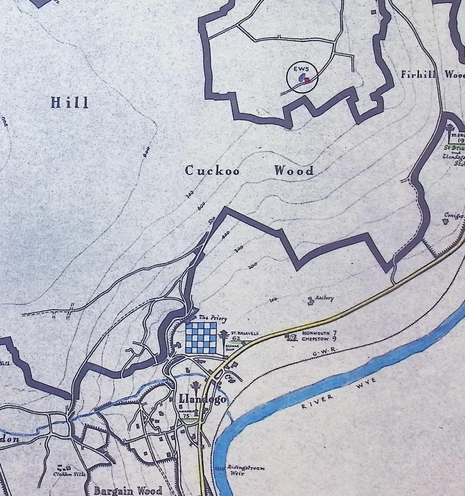 Original WWII National Fire Service Forestry Map – (Monmouthshire) – Area 20-B