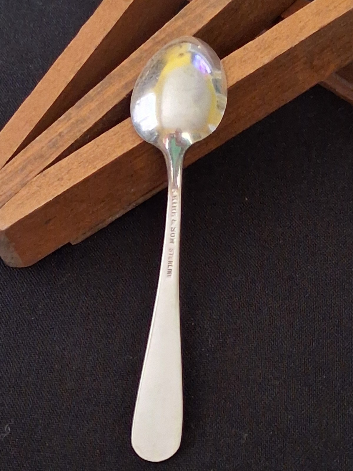 S Kirk & Son Repousse Sterling Silver 4″ Demitasse Spoon