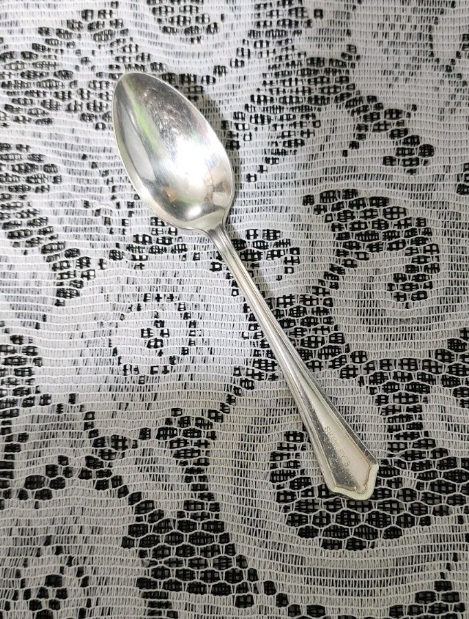 😎ANTIQUE c1917 VERNON SILVERPLATED STANLEY ‘S RESTAURANT DEMITASSE SPOON ☕️