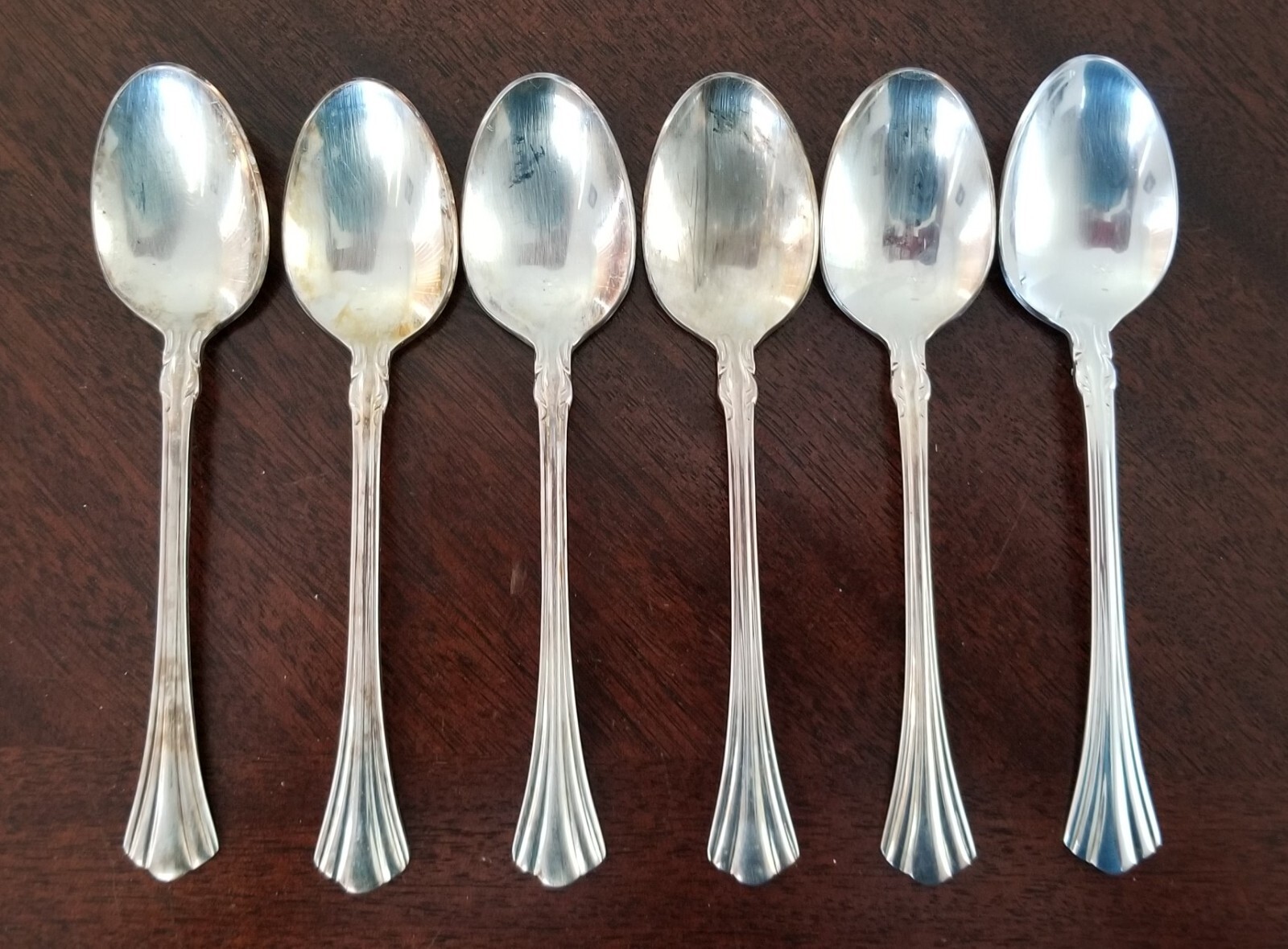 Lot of 6 Supreme Cutlery By Toole “Classic Plume” Teaspoons 6″