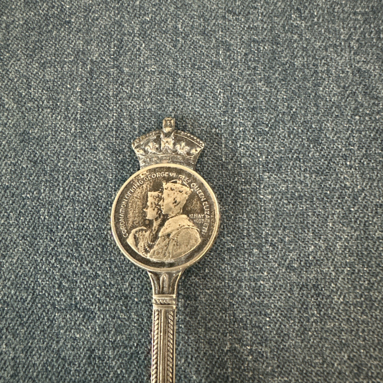 George VI Silver Plated Coronation Spoon. 1937. James Walker. “Harrow”