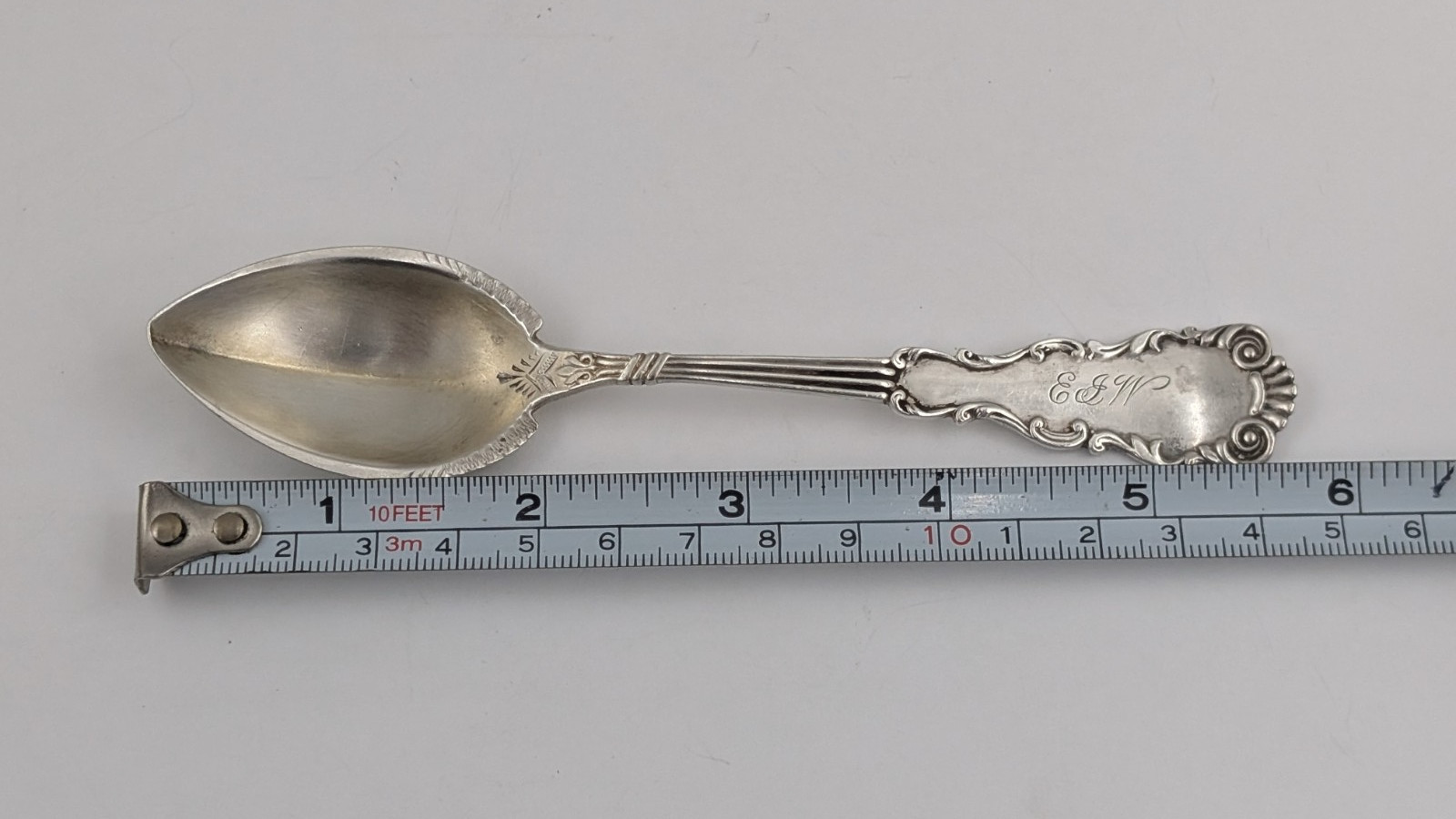 Sterling Silver Citrus Grapefruit Spoon 5-3/4″ 20g with Monogram and Date