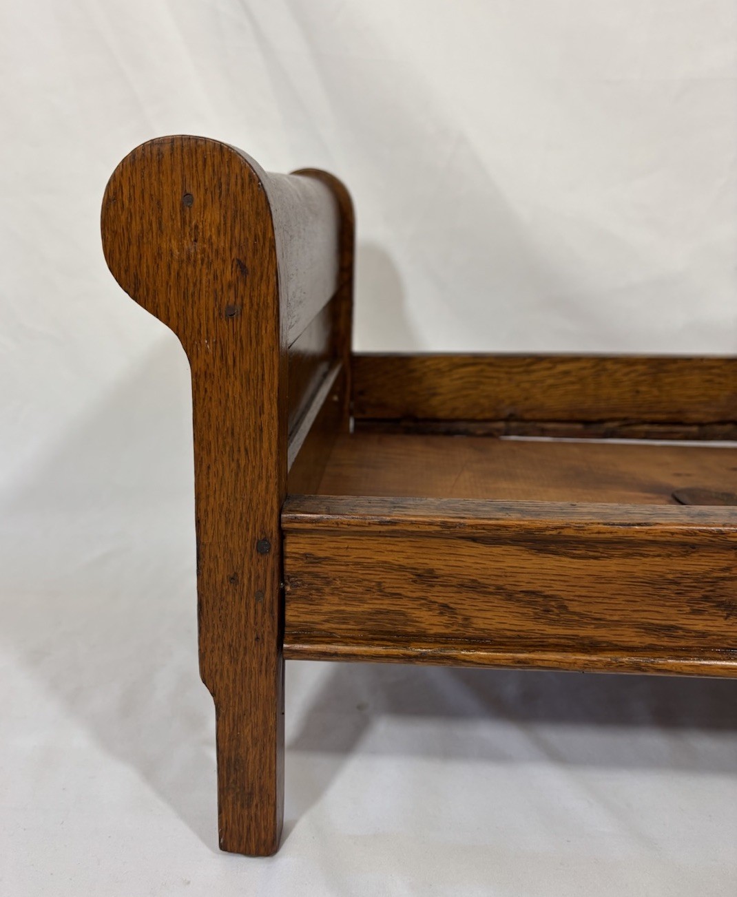 Antique Solid Quartersawn Oak Sleigh Doll Bed 15″x22.25″13.5″ Plant Stand