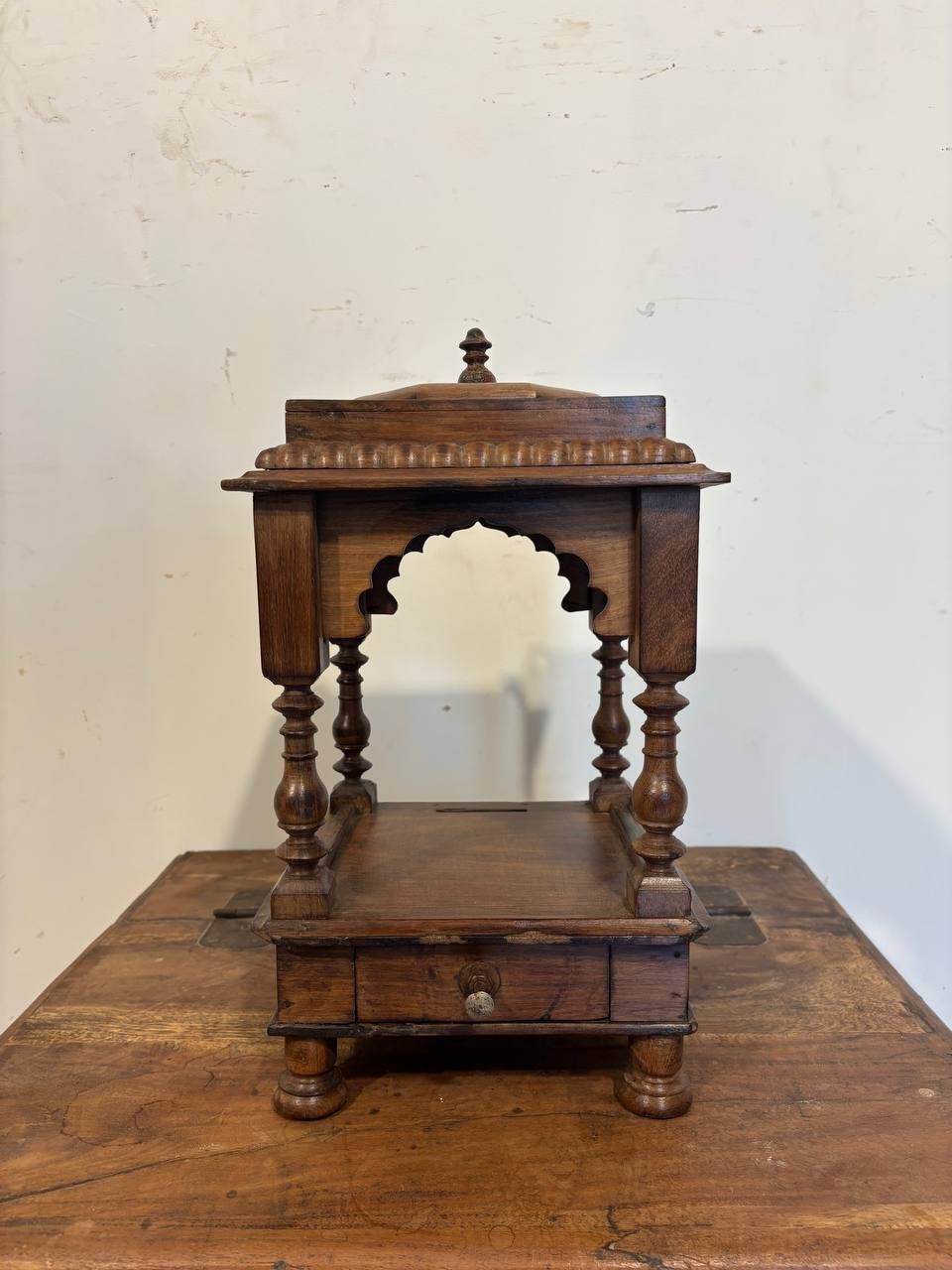 Antique Vintage Indian Wooden Temple/Shrine/Altar Mandir | Small Rare Hindu Home