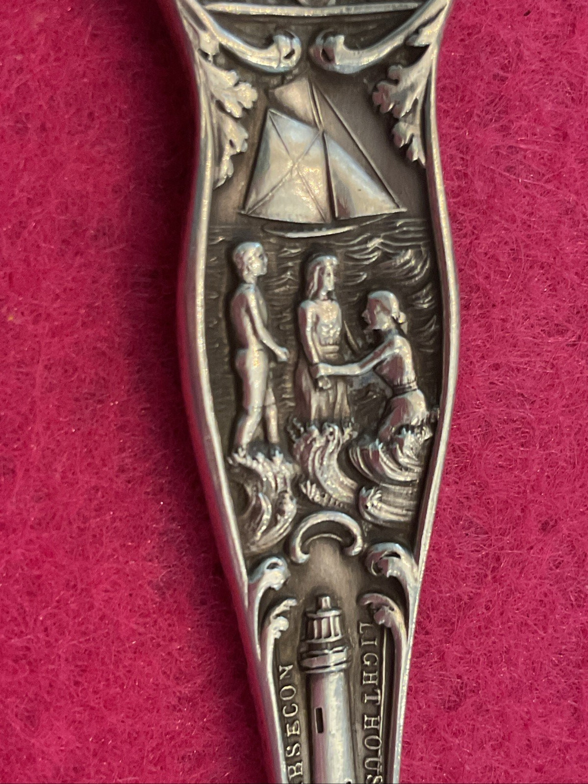 Marlborough Blenheim Atlantic City Pier Rolling Cart Sterling Souvenir Spoon 21g