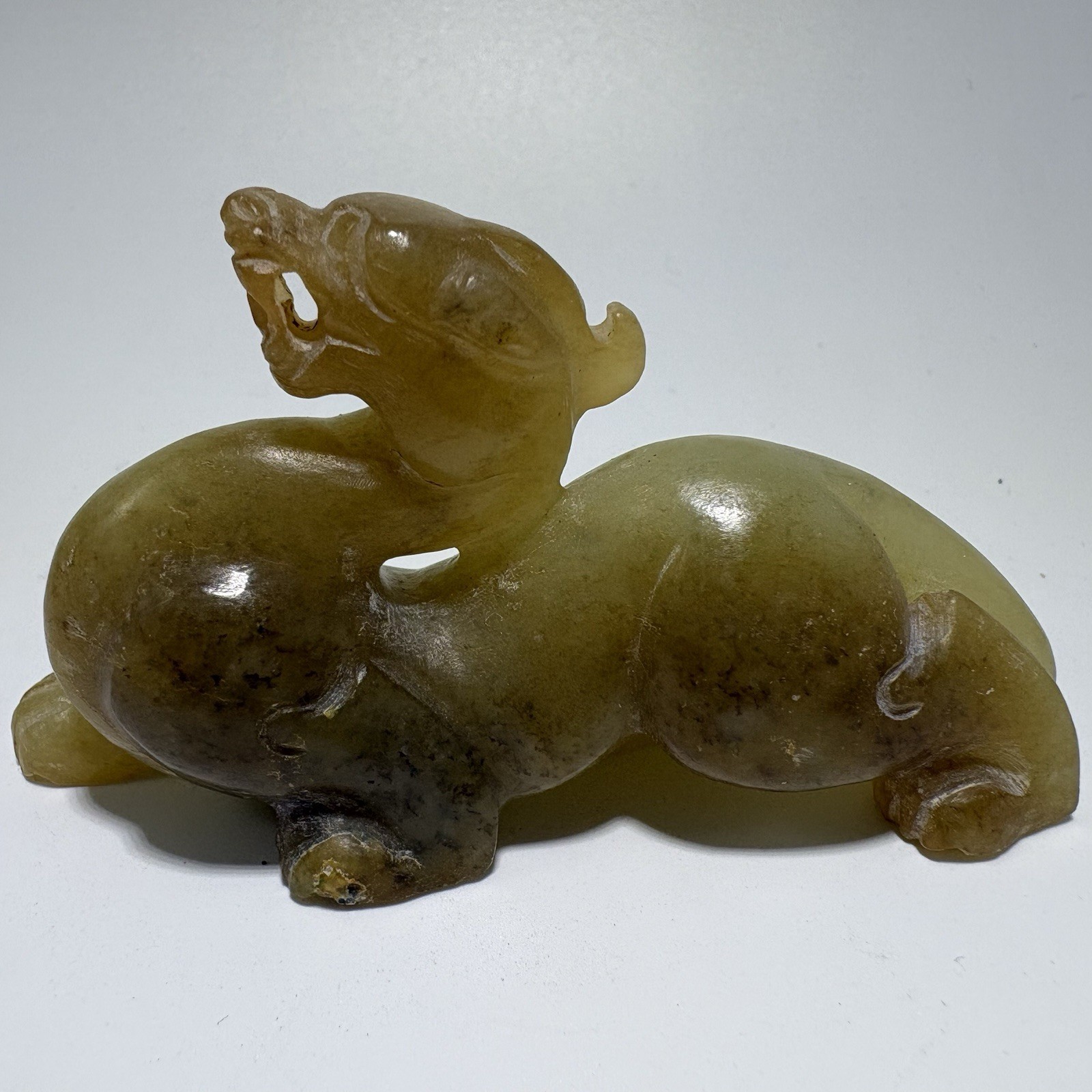 Old Chinese Carved Jade Animal dragon loong