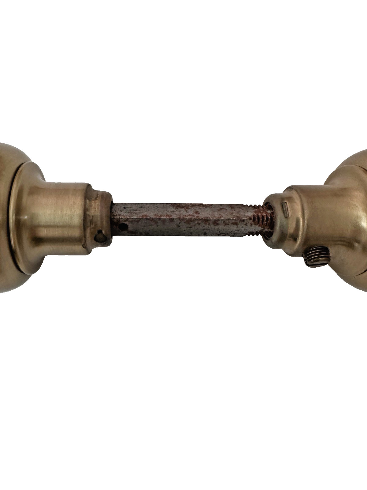 Vintage Brass YALE Mortise Door Lock #5 Knobs w Skeleton Key and Stoppers READ