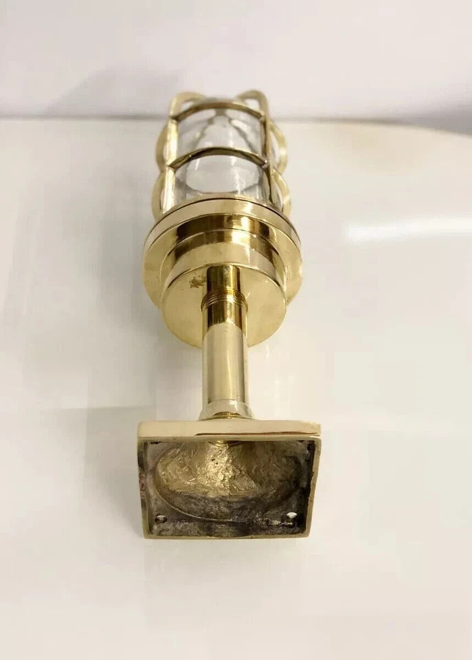 Post-Mounted Nautical Bulkhead Lights – Brass Outdoor Alleyway Fixtures Set of 2