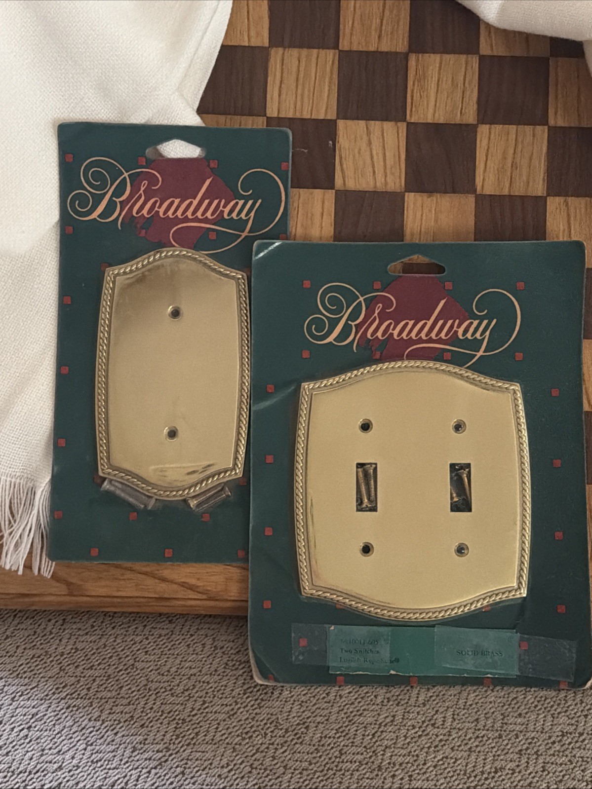 Broadway English Rope Suite – SOLID BRASS – (1) Blank & (1) Double Toggle NOS