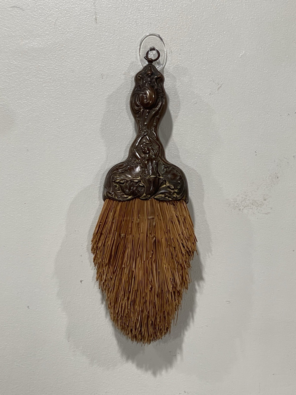 Antique / Vintage Decorative Whisk Broom – Ornate Metal Handle