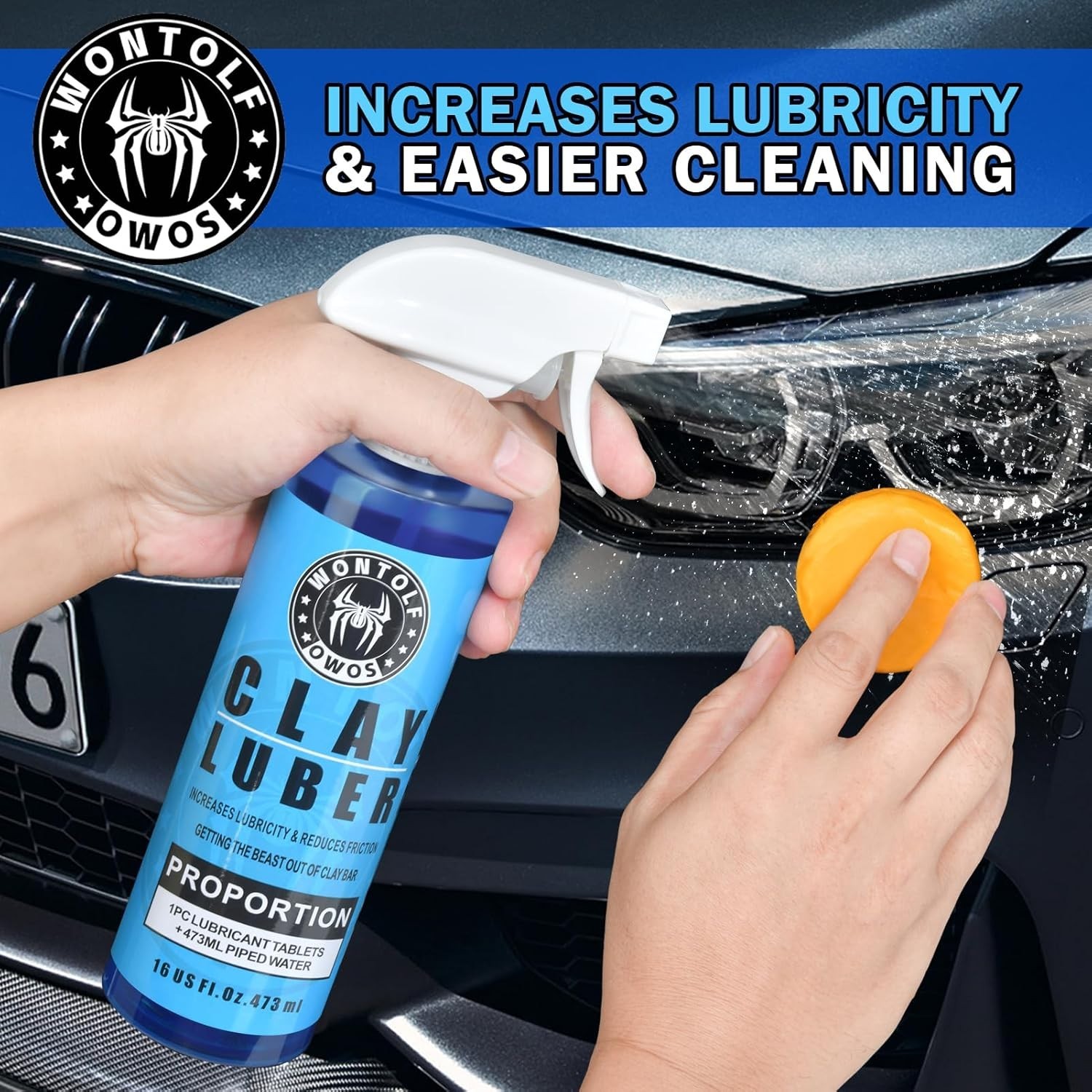 Clay Bar Kit, Complete Clay Bars Auto Detailing Clay Luber Lubricant Car Wash Ki