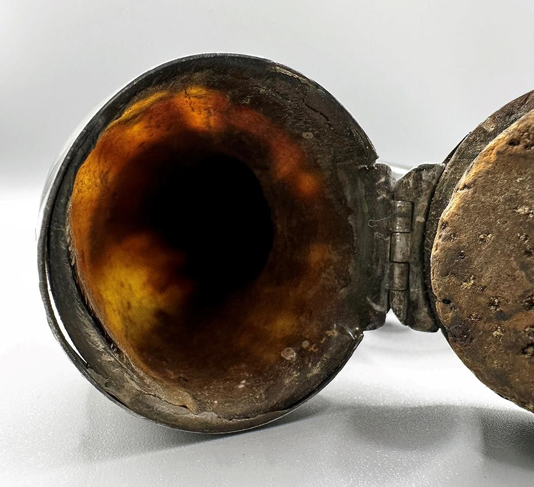 GEORGIAN SCOTTISH THISTLE SILVER MOUNTED RAMS HORN SNUFF MULL c1820