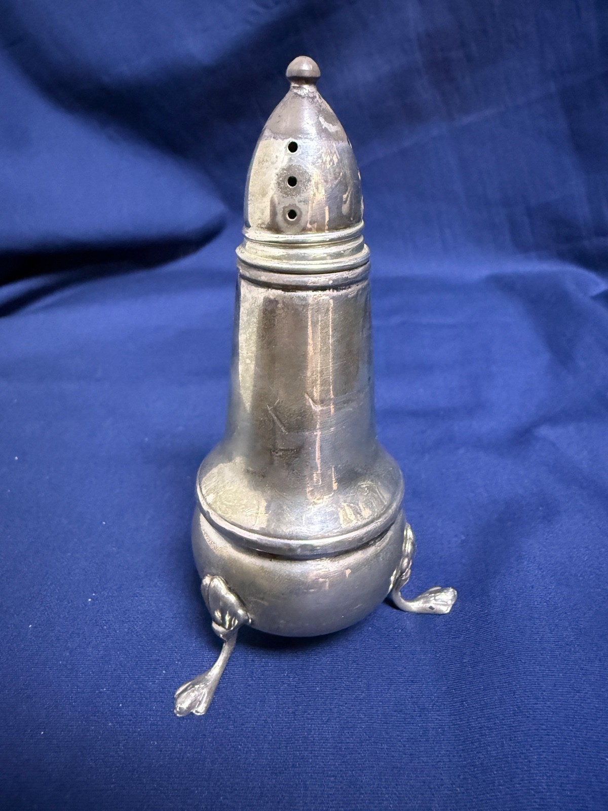 Single – Crown Sterling Weighted Footed Shaker w/ Glass Insert 3.325 troy oz