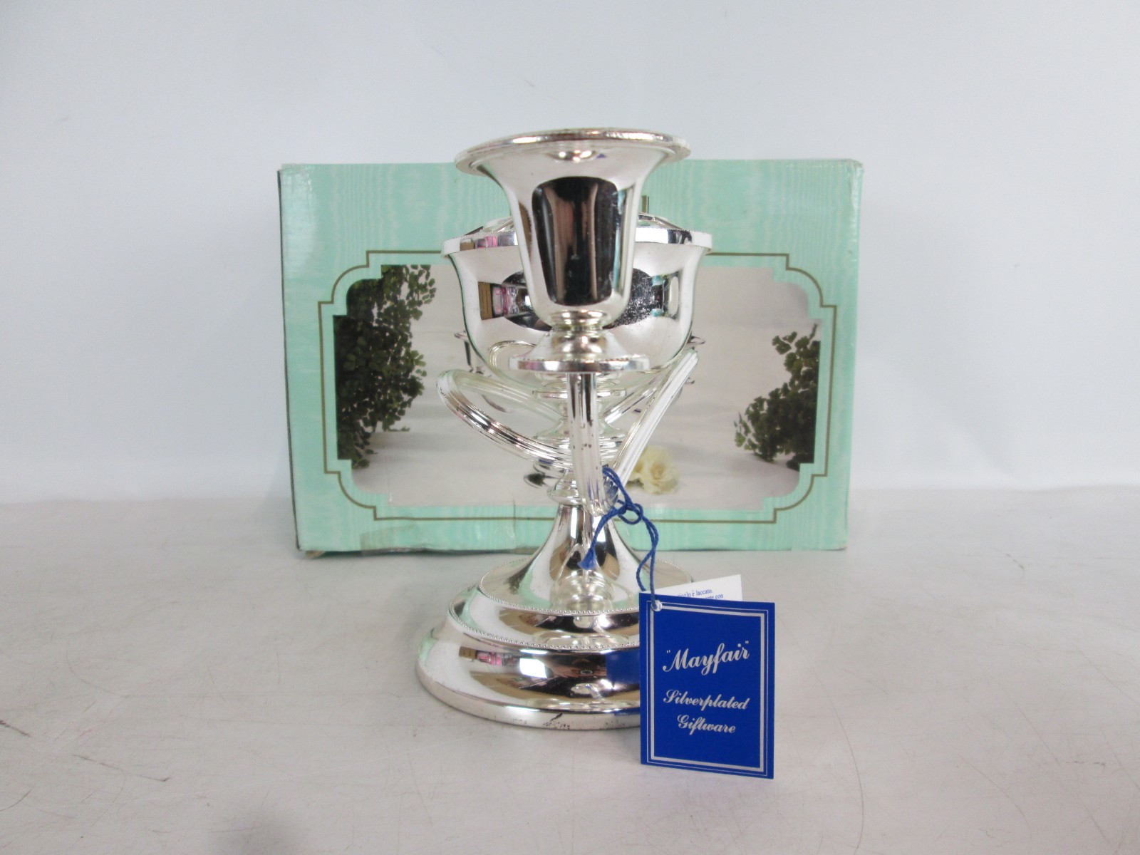 Vintage The Imperial Collection Silverplated Floral Candelabra Boxed