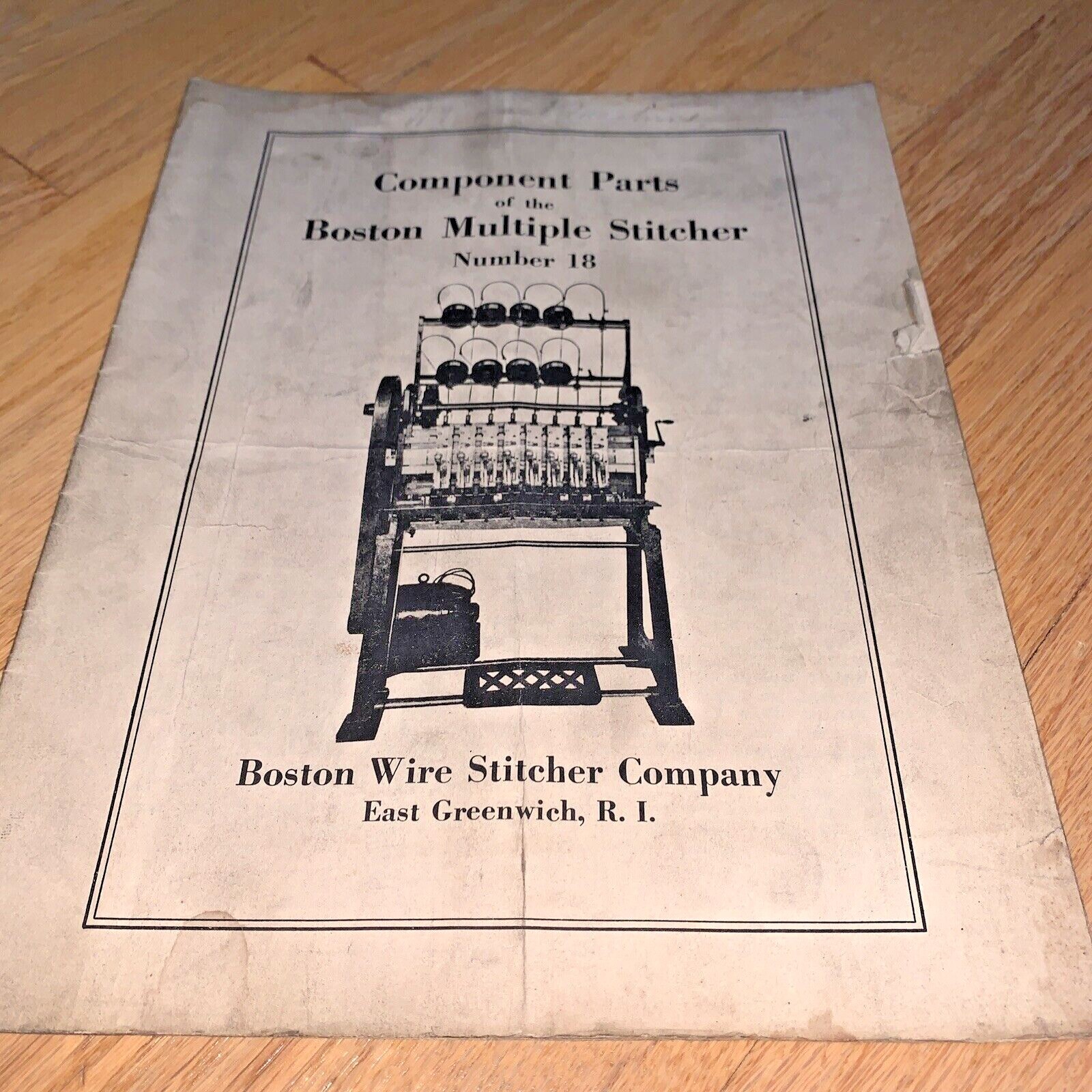 1938 Component Parts of the BOSTON MULTIPLE STITCHER – Boston Wire Stitch Co.