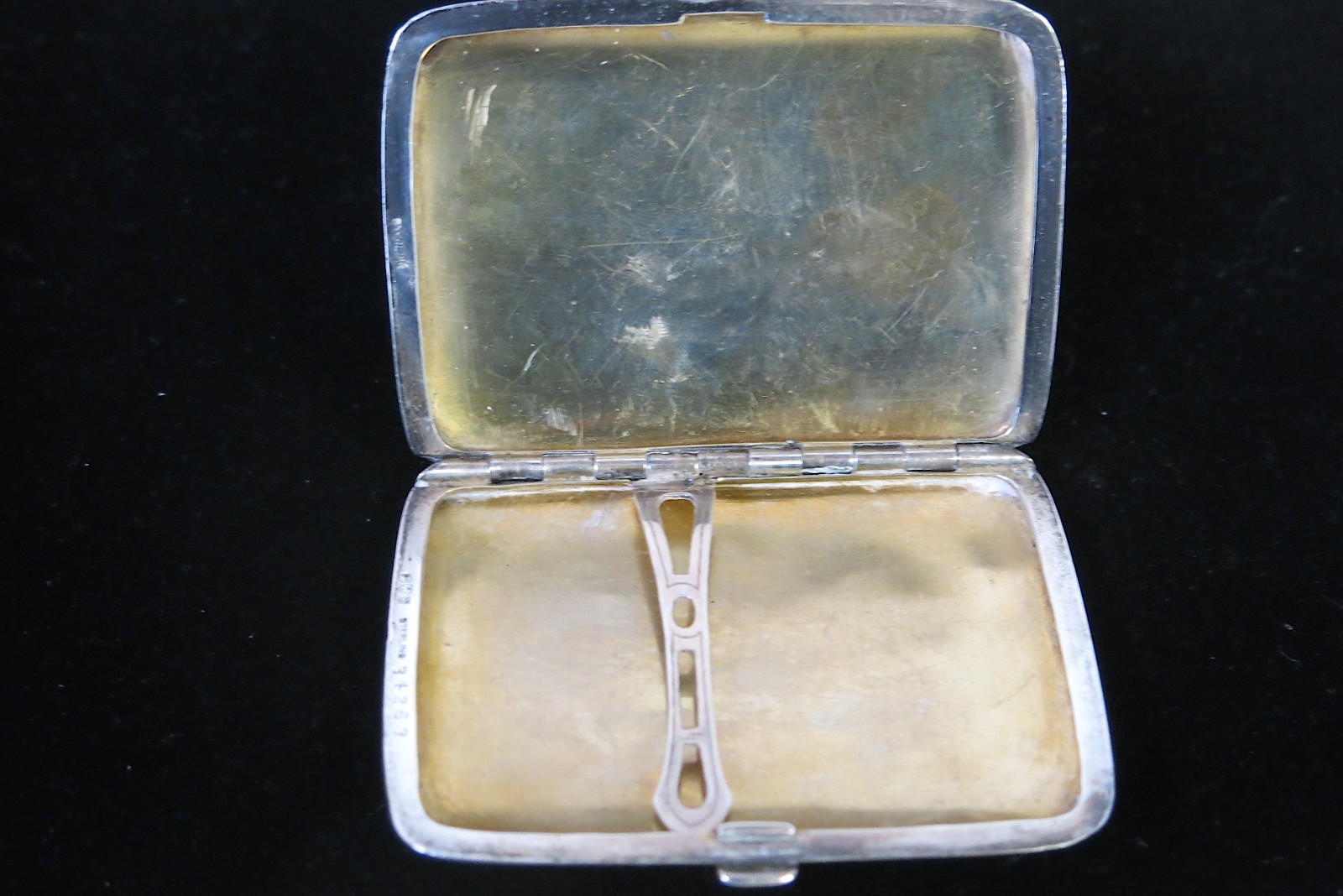 Ca. 1835 Sterling Silver and Gold Wash Hinged Georgian Dance Card Case