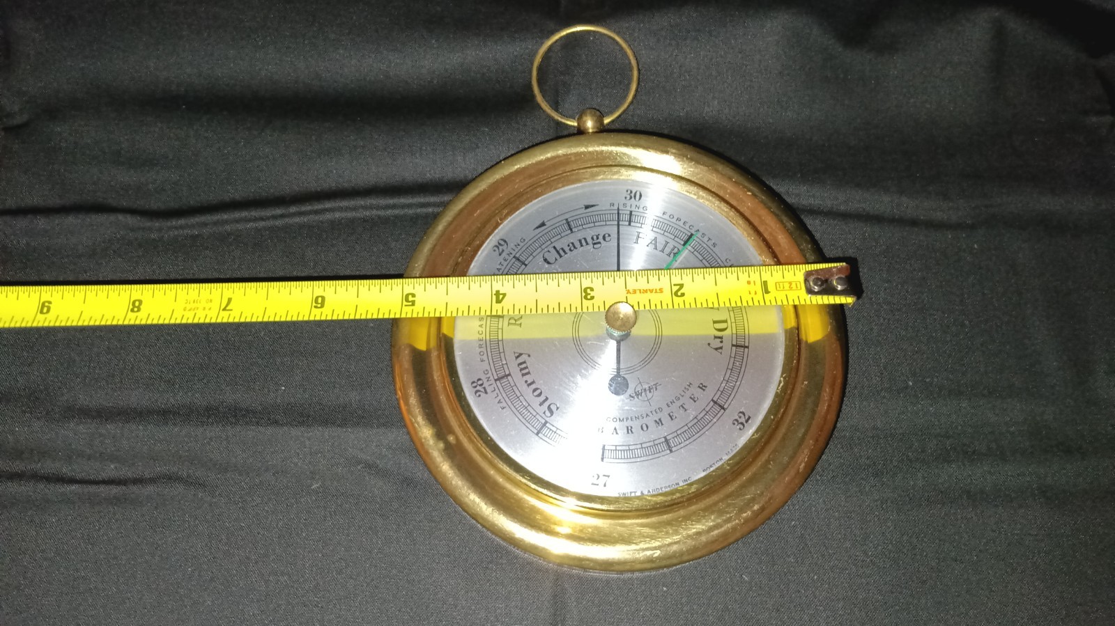 Swift & Anderson Inc. Barometer Compensated English Boston, MA Brass Weather