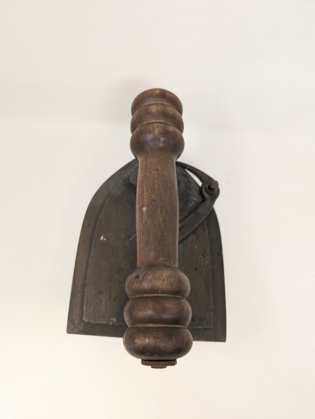 EXTRA LARGE! 10″ Cast Brass Charcoal Press SAD IRON Antique VICTORIAN Door Stop