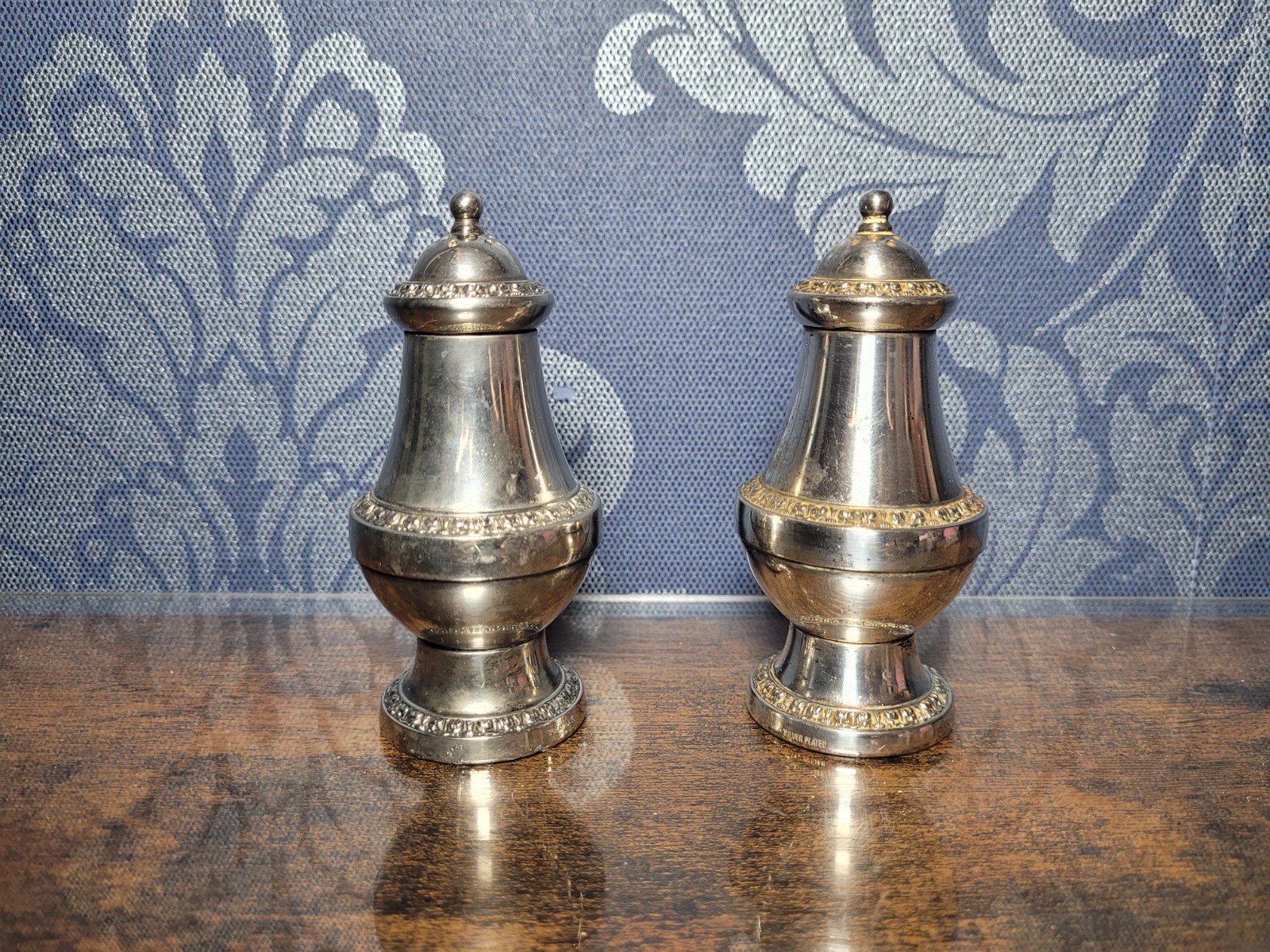 Georgian Style Silver Plated Salt And Pepper Shaker Set