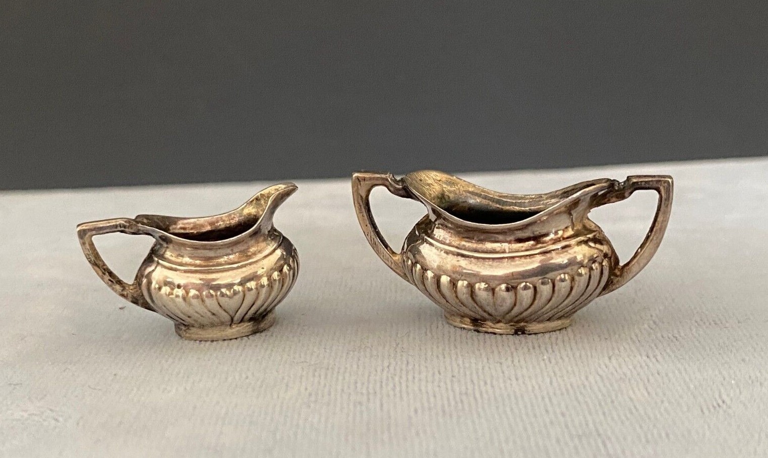 Miniature Sterling Silver 4 Pc. Tea Set Birmingham A Marston & Co