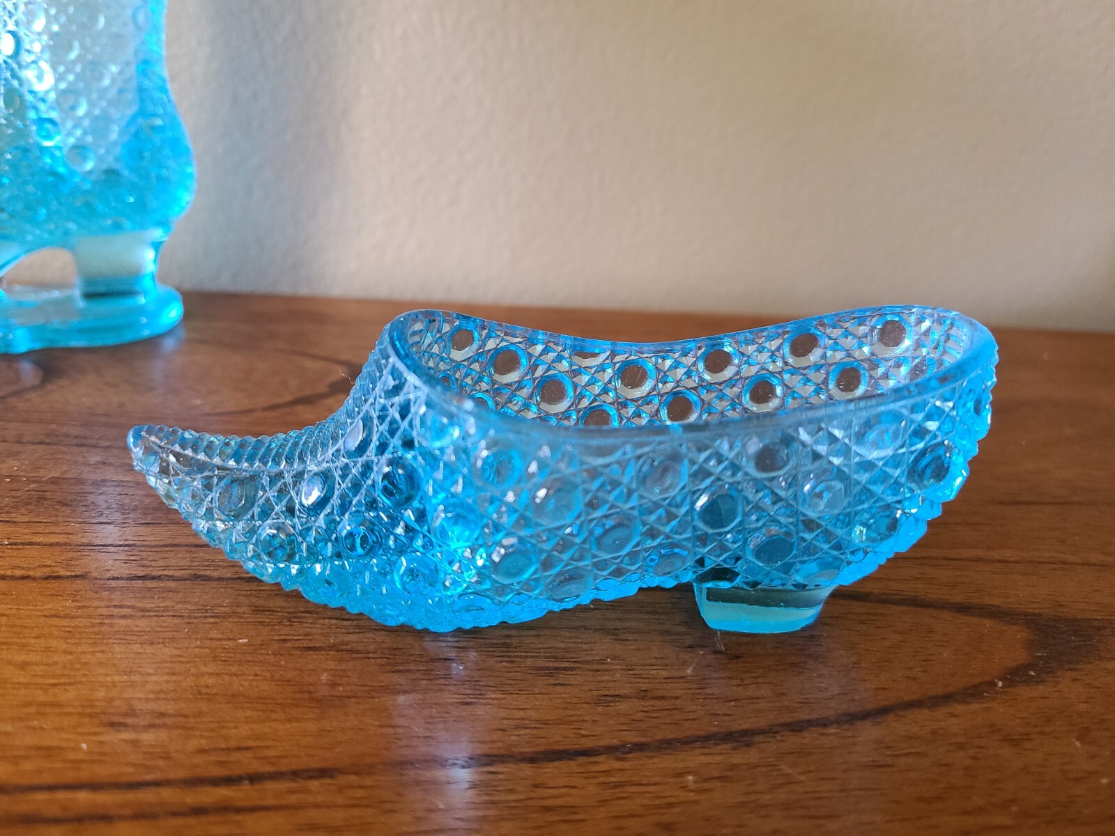 2 Turquoise Cane Pattern boot & Shoe, Bryce Brothers & Bouquet Holder Pat 1886