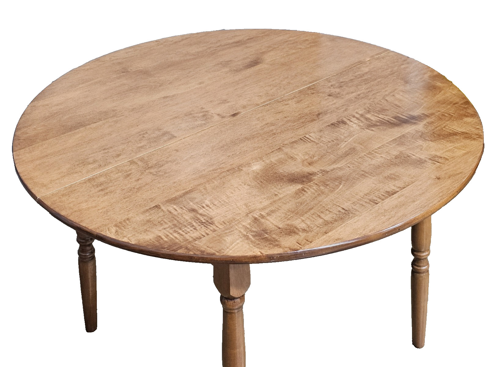 Solid Maple & Tiger Maple Bench Made Round Dining Table Tavern Table
