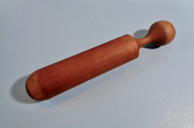 EARLY PRIMITIVE TURNED SOLID WOOD PESTLE FOOD MASHER KITCHEN COOKING TOOL AAFA