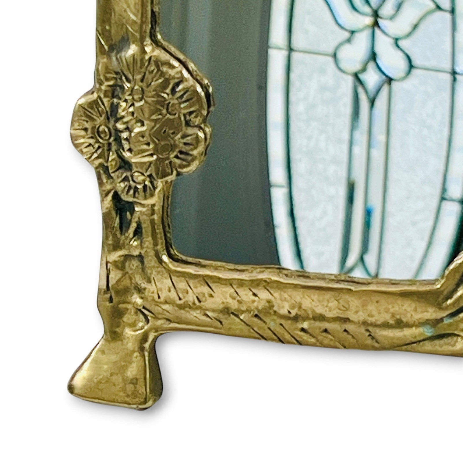 Vtg Vanity Mirror Dresser Solid Brass Art Nouveau “Lady of the Lake” Deco Table