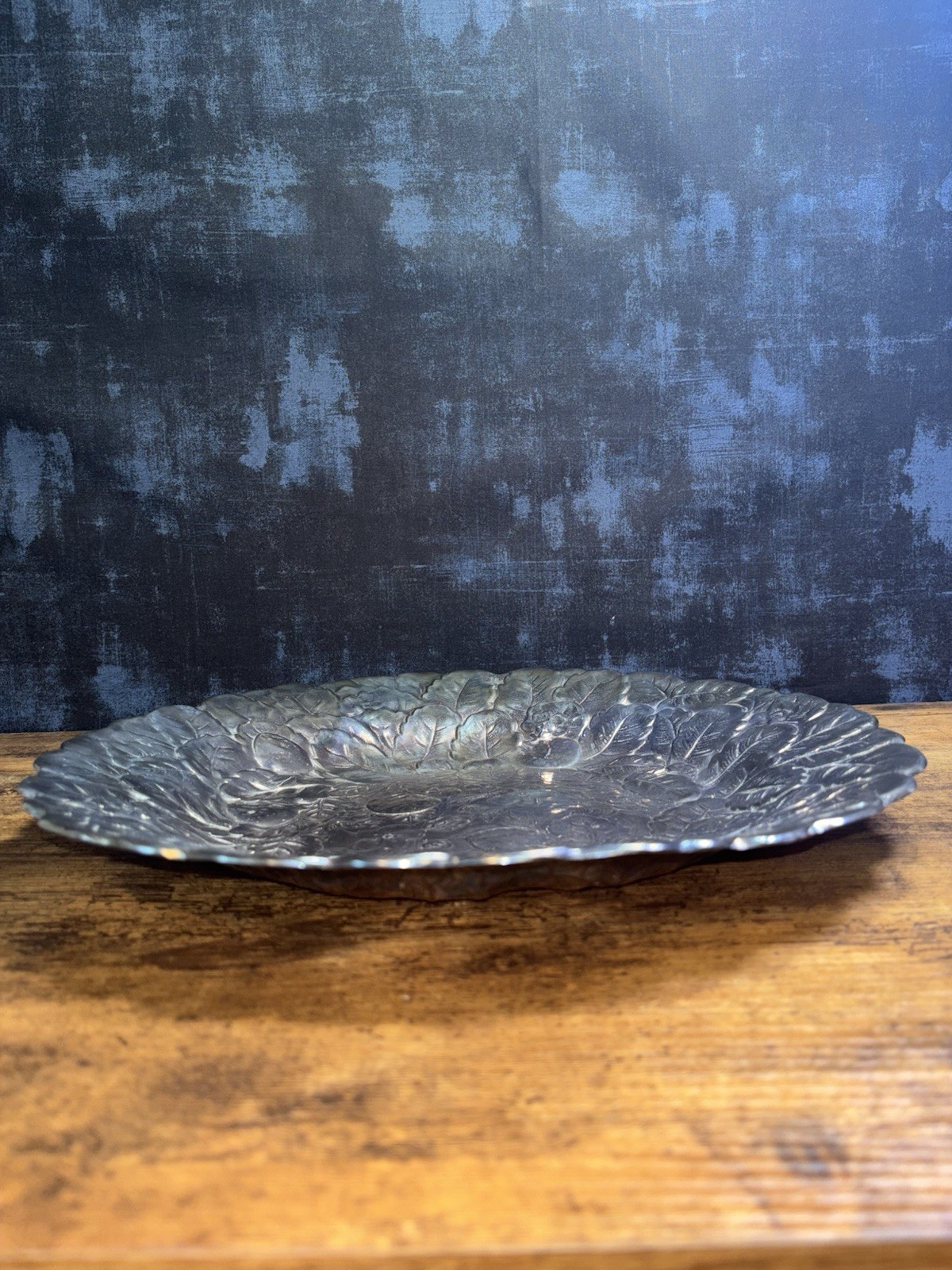Antique Reed & Barton 13” Silverplate Repoussé Strawberry Charger Plate # 115