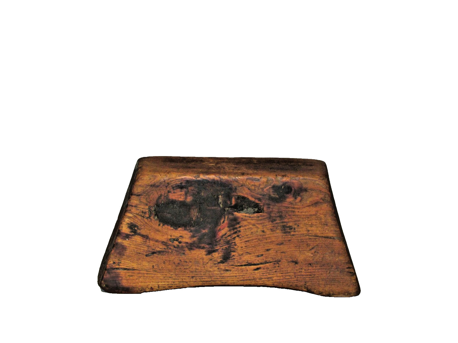 Antique Chinese Wooden Headrest Carved Elm Wood Yumu c. 1850-1899 / 11″ w x 5″ h