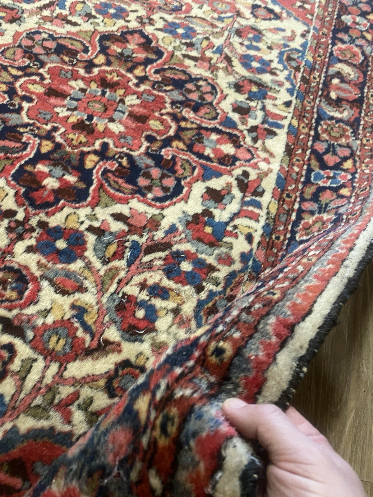 Authentic Old Persiann Overdyed OrientalArea Rug 3′ X 5′ Qumm Vintage