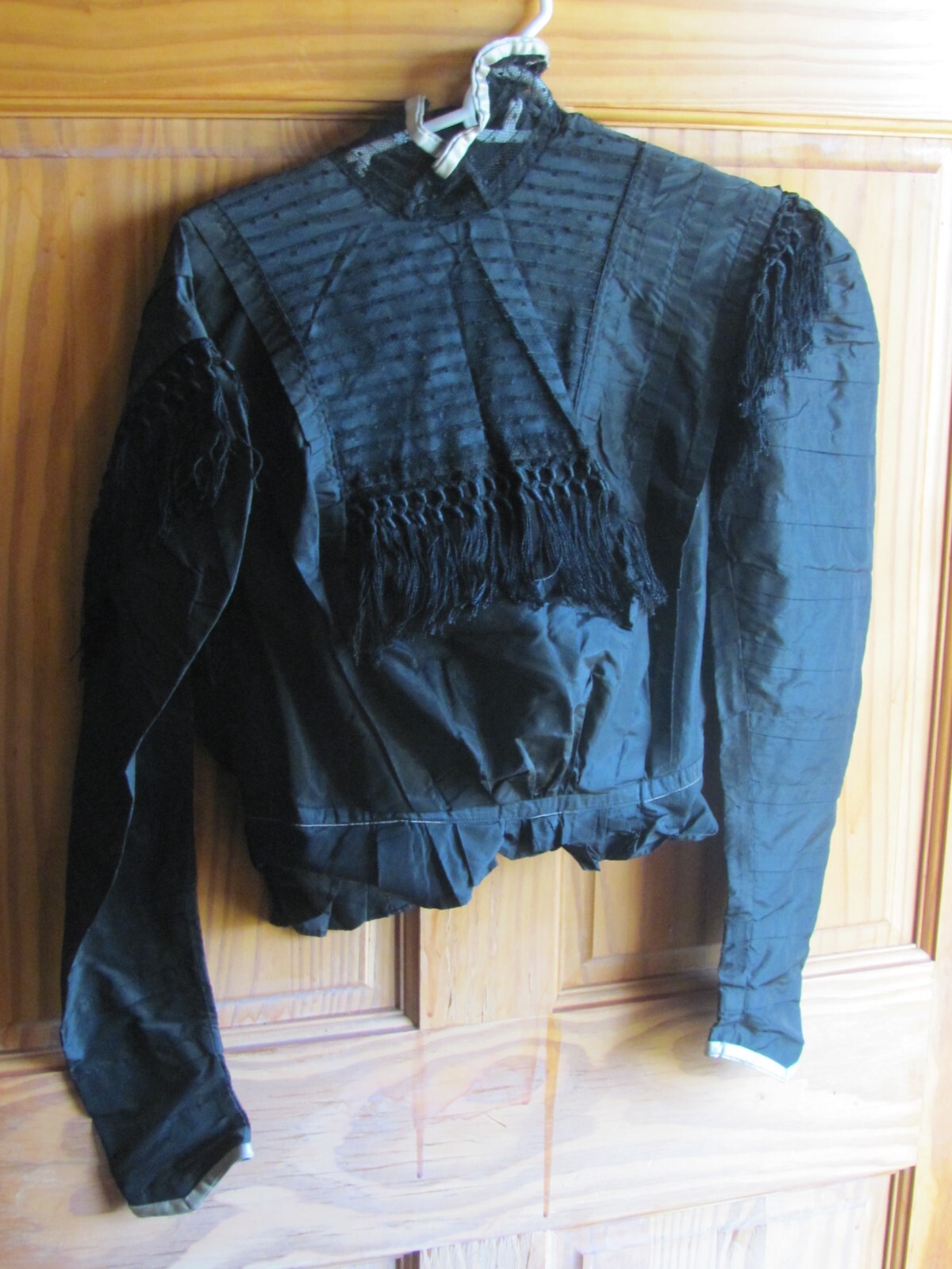 Original 1880`s Victorian Black Lace & Tassel Blouse Top Women’s Clothing