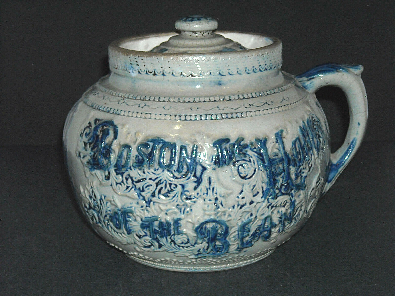 Blue & Grey Whites Utica Boston Baked Bean Pot with Lid – Stoneware New York NY