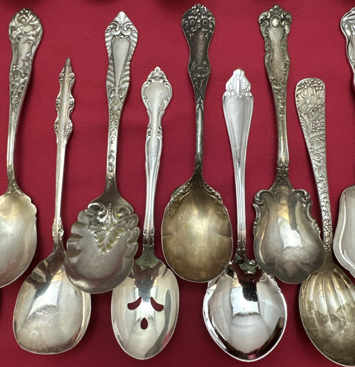 30 Pc Antique to Vintage Mix Silverplated SUGAR SPOONS SHELLS SHOVELS & SIFTERS