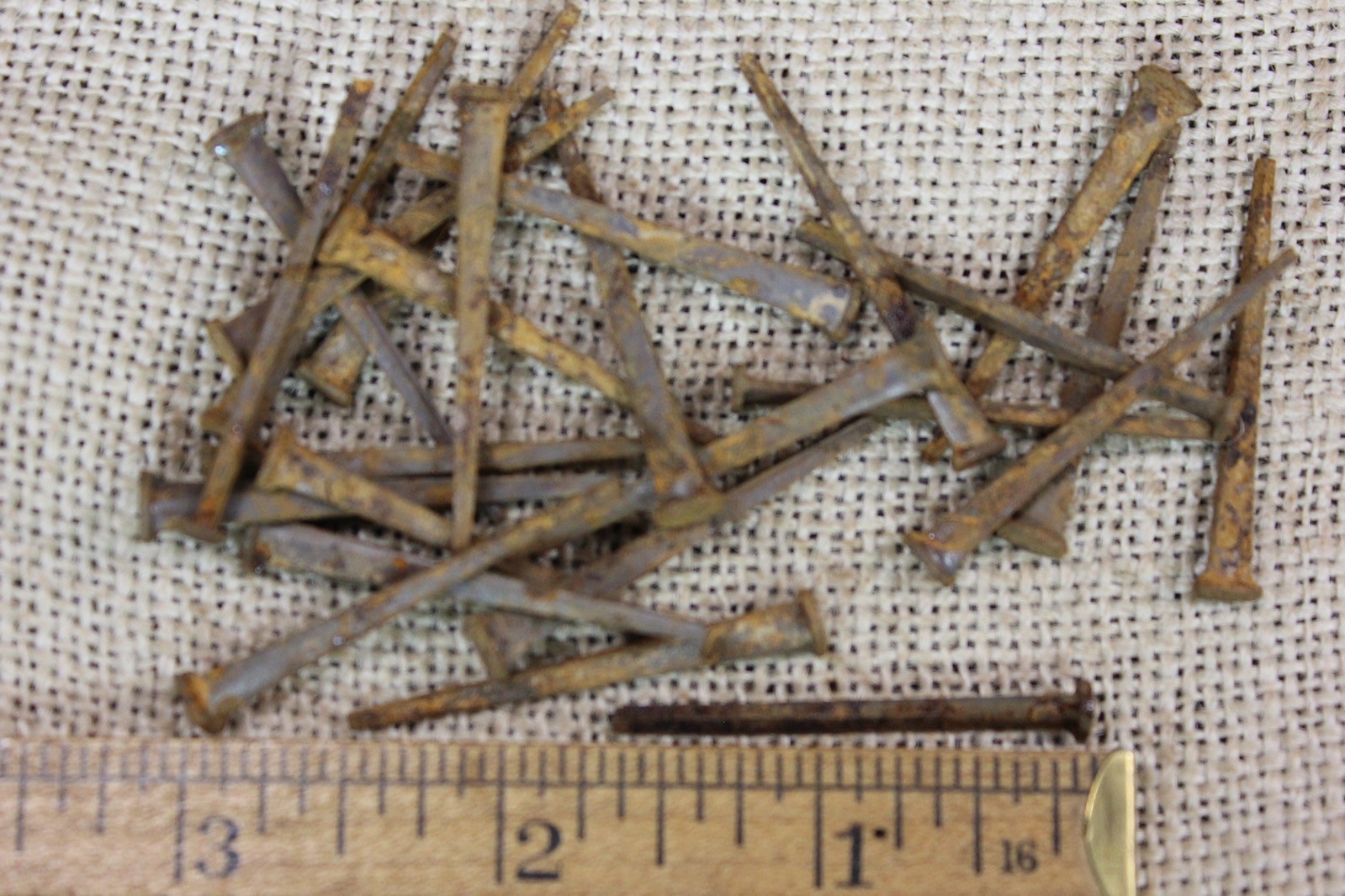 1 1/2” OLD Square NAILS 50 REAL 1850’s vintage rustic patina 7/32″ Large head