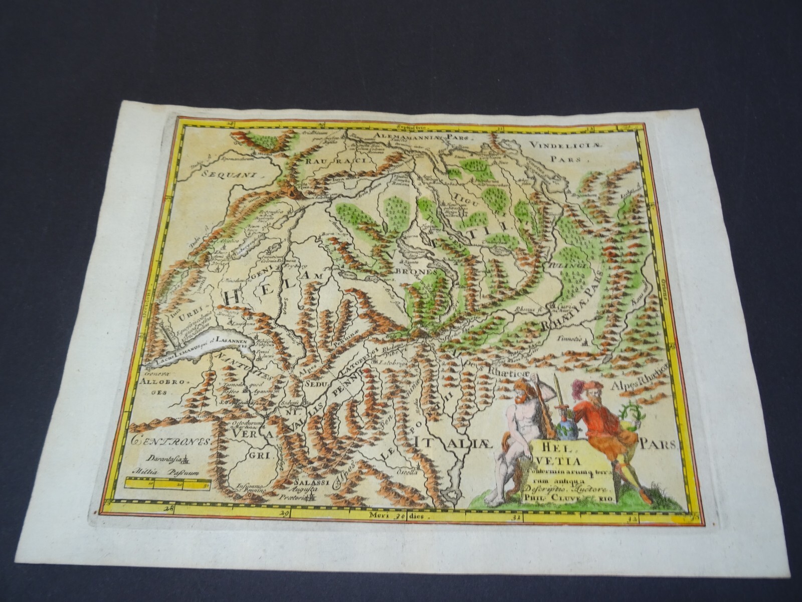 Antique Map of Switzerland by Philipp Cluver 1697