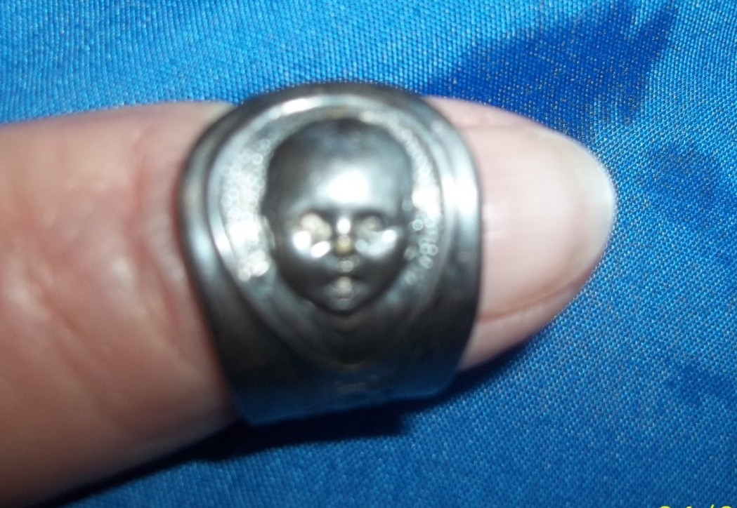 Vintage Gerber Baby Spoon Ring Silverplate