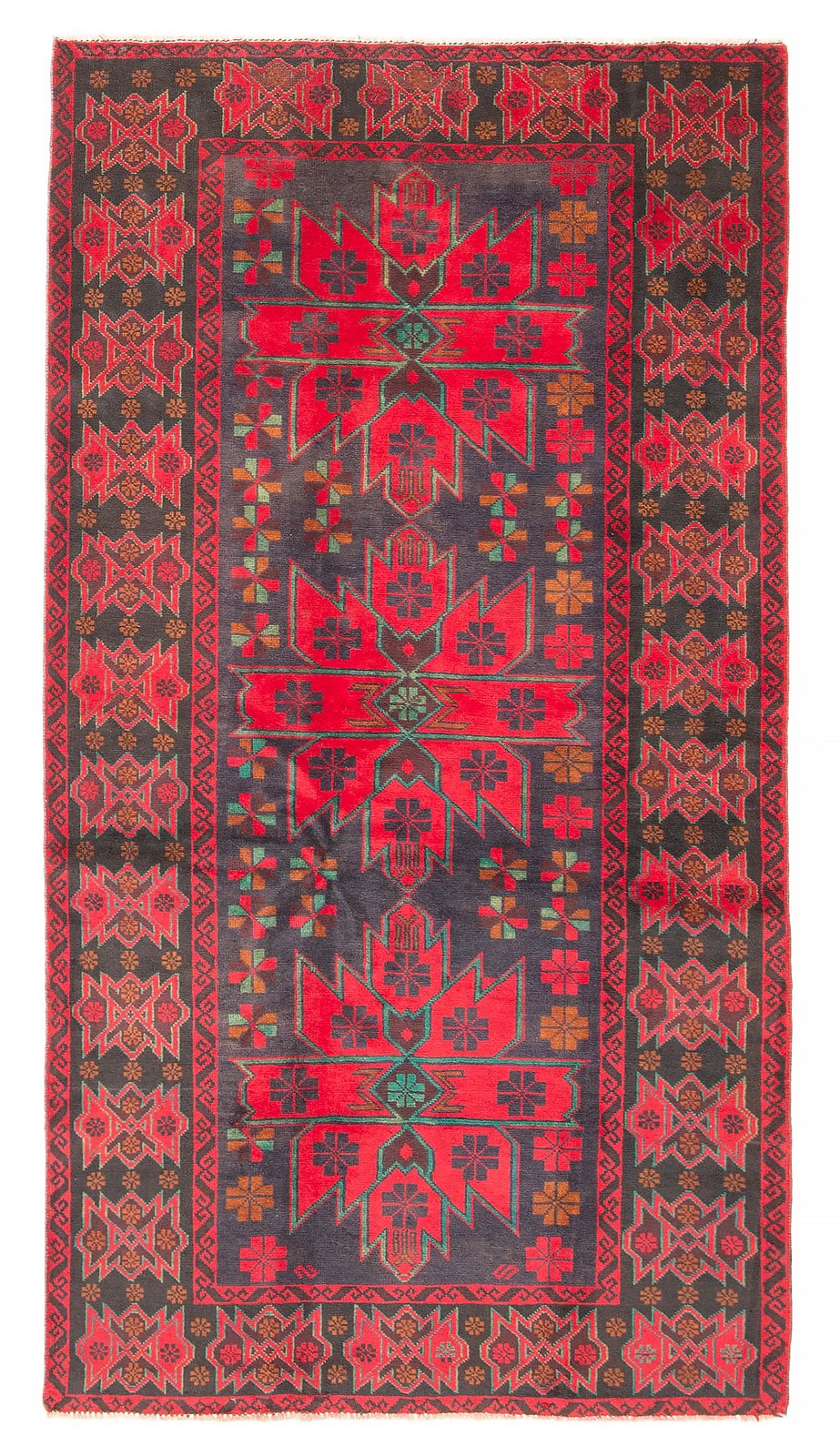Vintage Traditional Hand-Knotted Area Rug 3’7″ x 6’9″ Oriental Wool Carpet