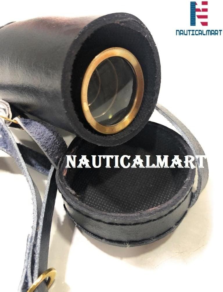 NauticalMart 6 Inch Antique Finish Brass Telescope | Vintage Replica with Leathe