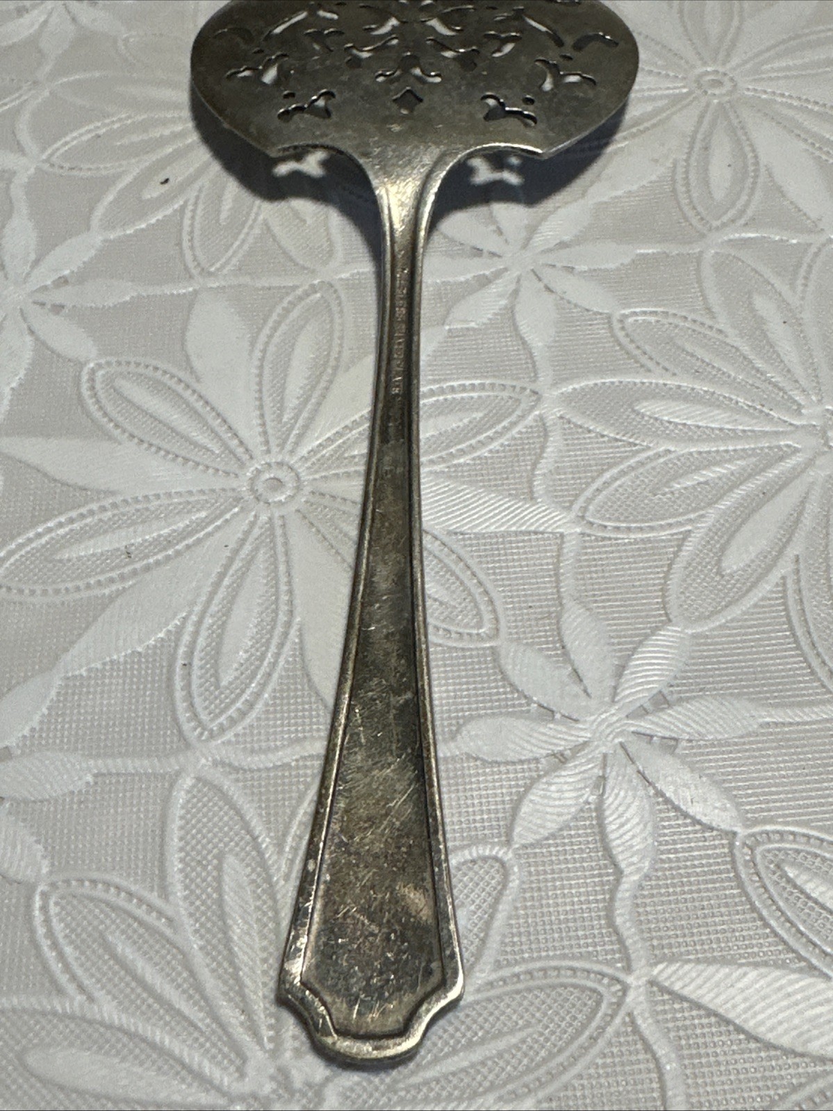 Peerless Oneida Charmion Silverplate Pierced Serving Spoon 1927 Flatware