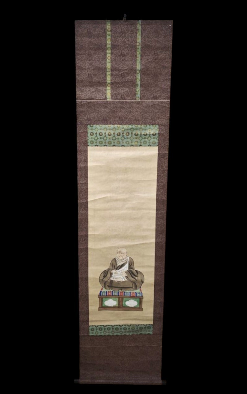Vintage Japanese Hanging scroll Kakejiku KUKAI KOBO DAISHI L:180cm/70in #10216