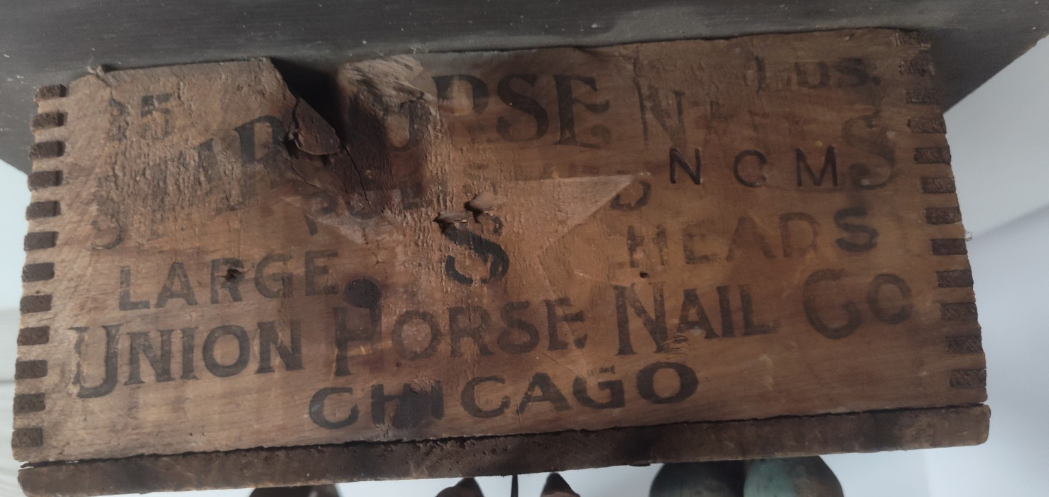 Unique 19th C. Primitive Hand Made Metal Folk Art Cannon on Wooden Crate Base