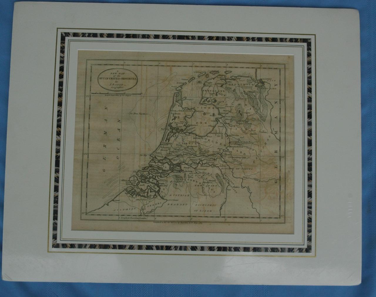 Antique 1783 Map of The Seven United Provinces – Netherlands – J. Bayly