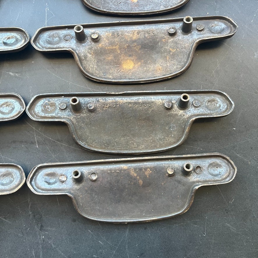 10 Vintage Cup Drawer Pulls Primitive Rustic Salvage w/ Natural Patina Brass