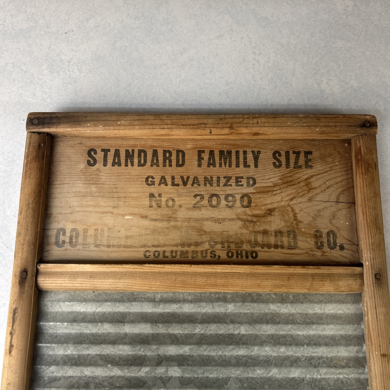 Vintage Sunny Land No 2090 Standard Family Size Columbus Washboard Company Ohio
