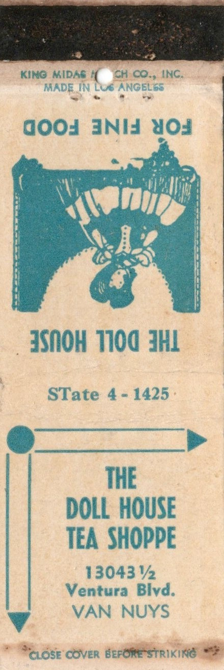 Vintage Matchcover The Doll House Tea Shoppe